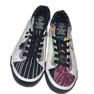 Disney Night Before Christmas Jack Skellington Sally High Top Sneakers Size 7
